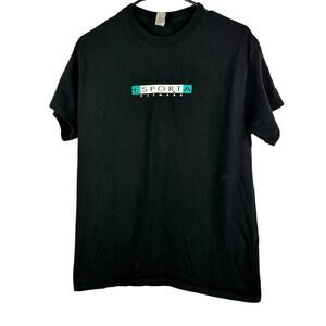 90s vintage Plain Black ESPORTA Fitness Tee size medium